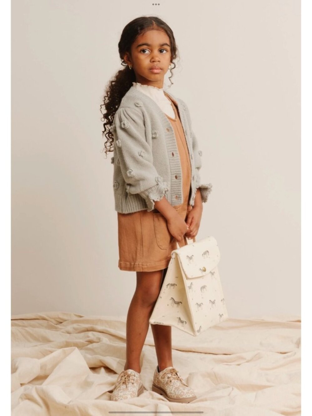 NWT Rylee Cru flounce cardigan mint blue fog sweater 6-7y